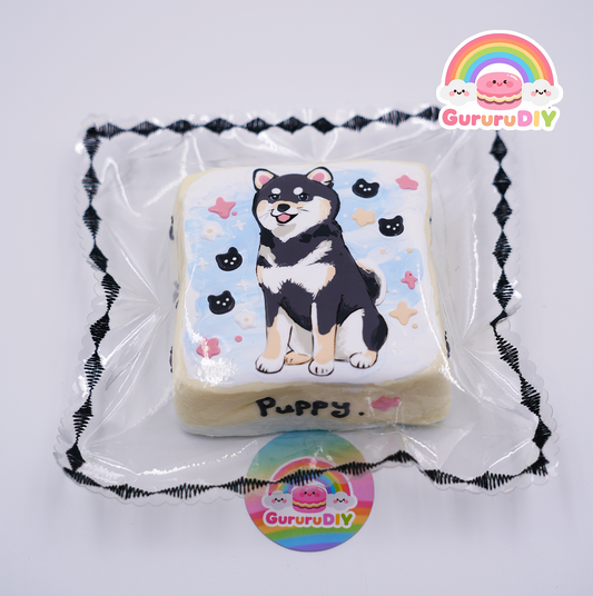 Squishy finished product - Hand-painted dog