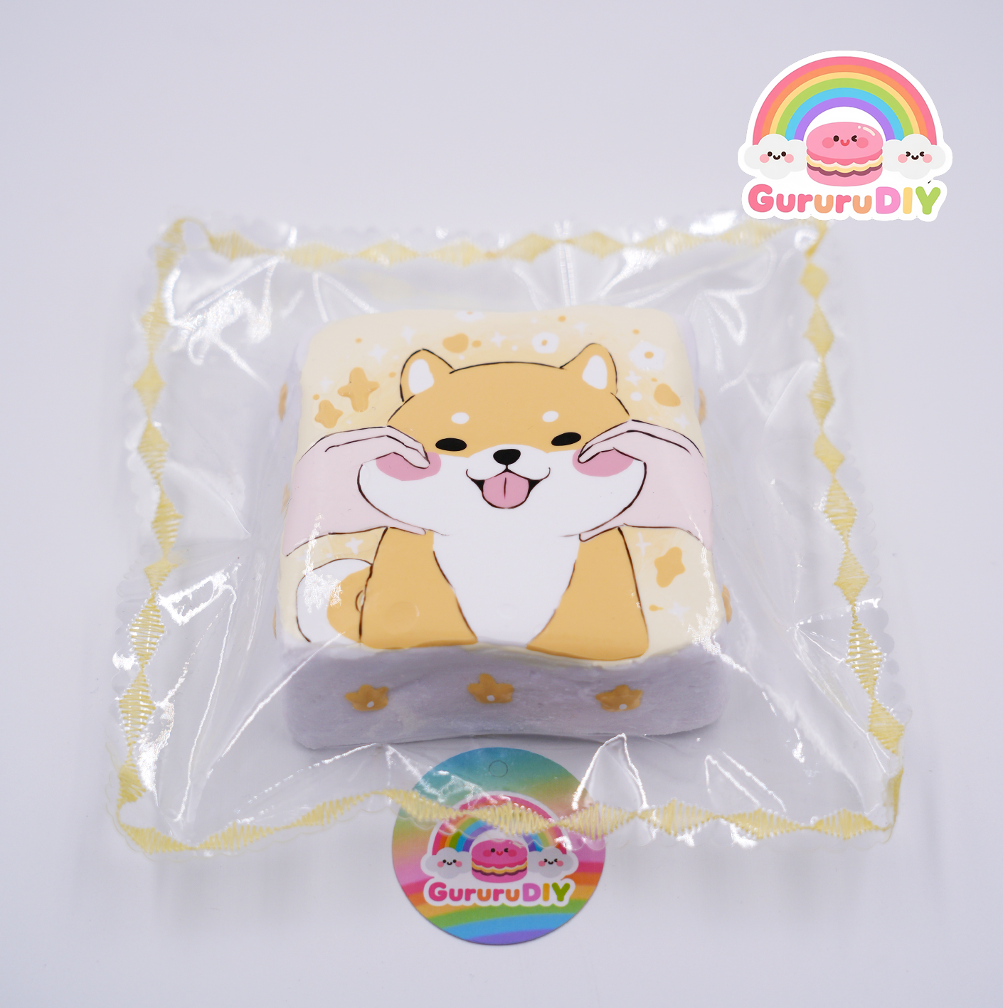 Squishy finished product - Hand-painted dog