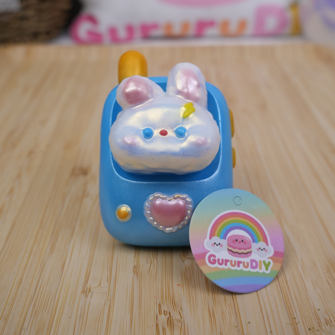 レジン完成品-うさぎスマホ