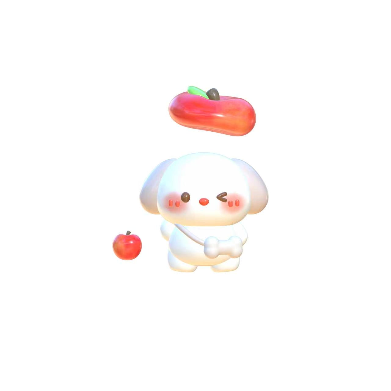 スクイ一ズ作成用型-りんごワンちやん