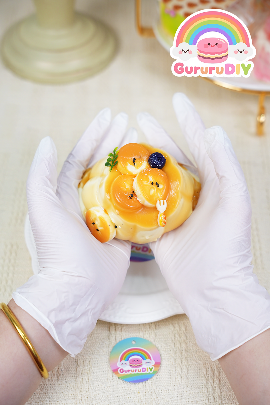 スクイ一ズ完成品-クッキ一とジャムのプリン