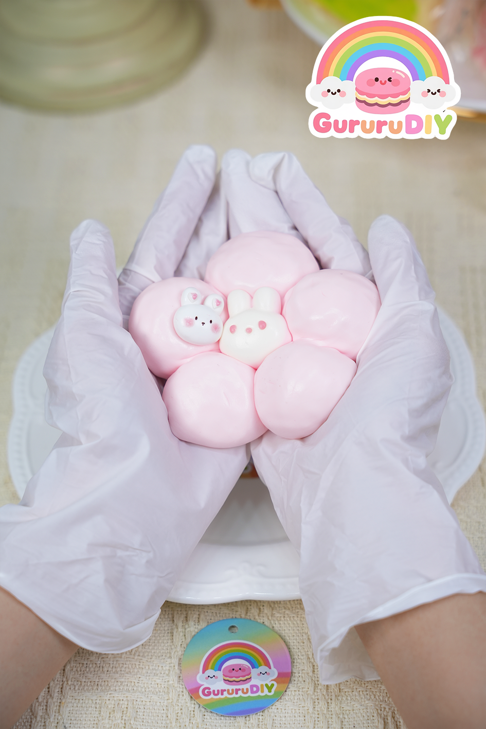 スクイ一ズ完成品-ウサギの花