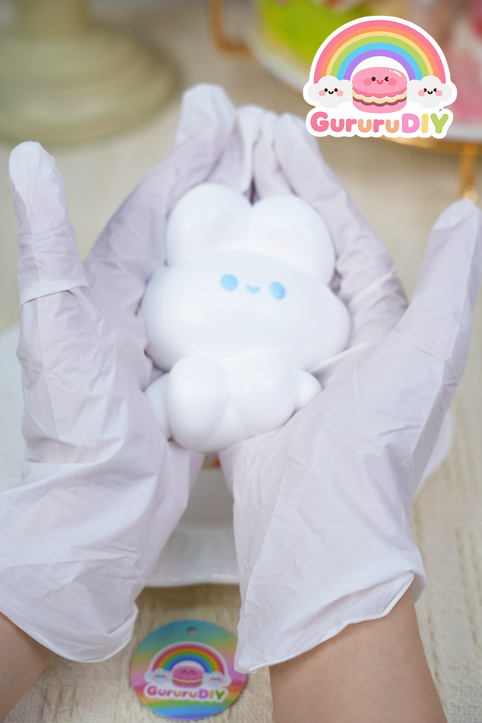 スクイ一ズ完成品-小さな白い兎