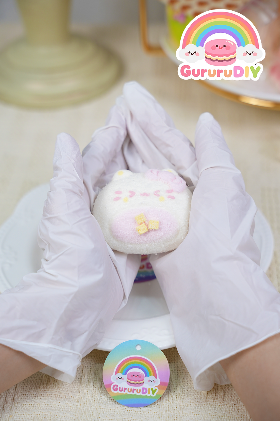 スクイ一ズ完成品-ふわふわの小猫大福