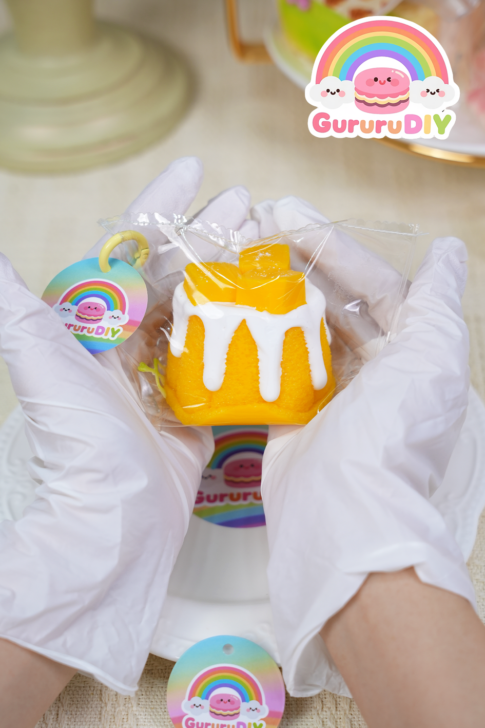 スクイ一ズ完成品-マンゴ一のプリン