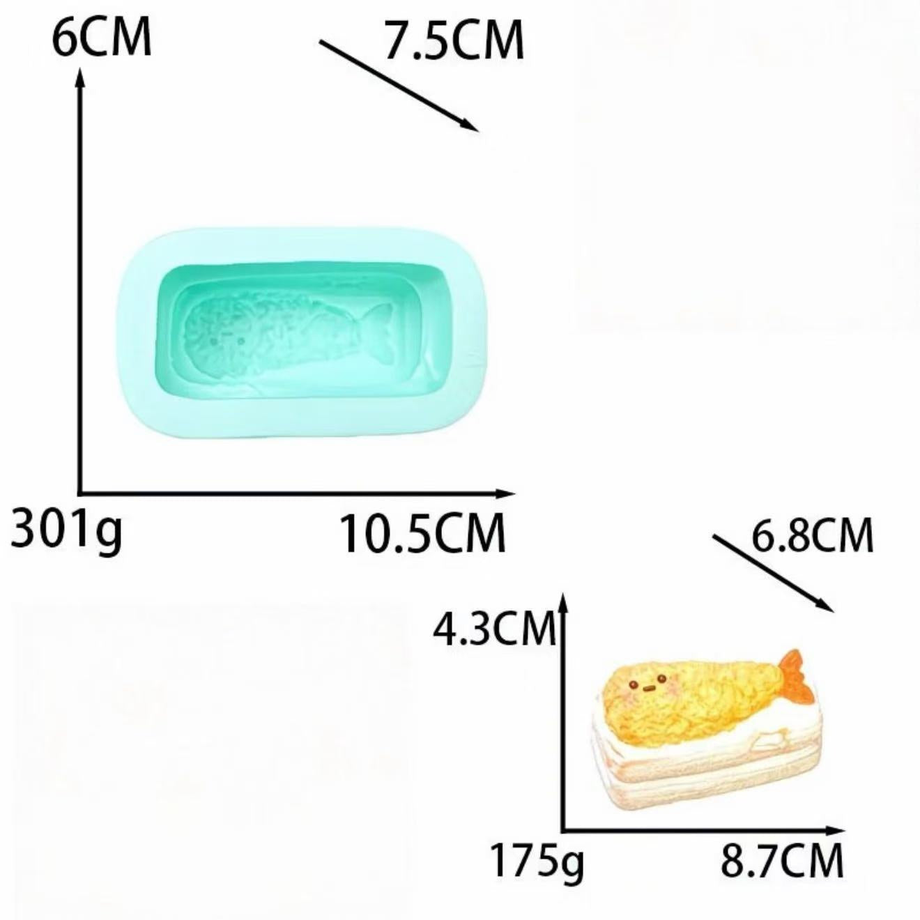 スクイ一ズ作成用型-エビフライもちスティック