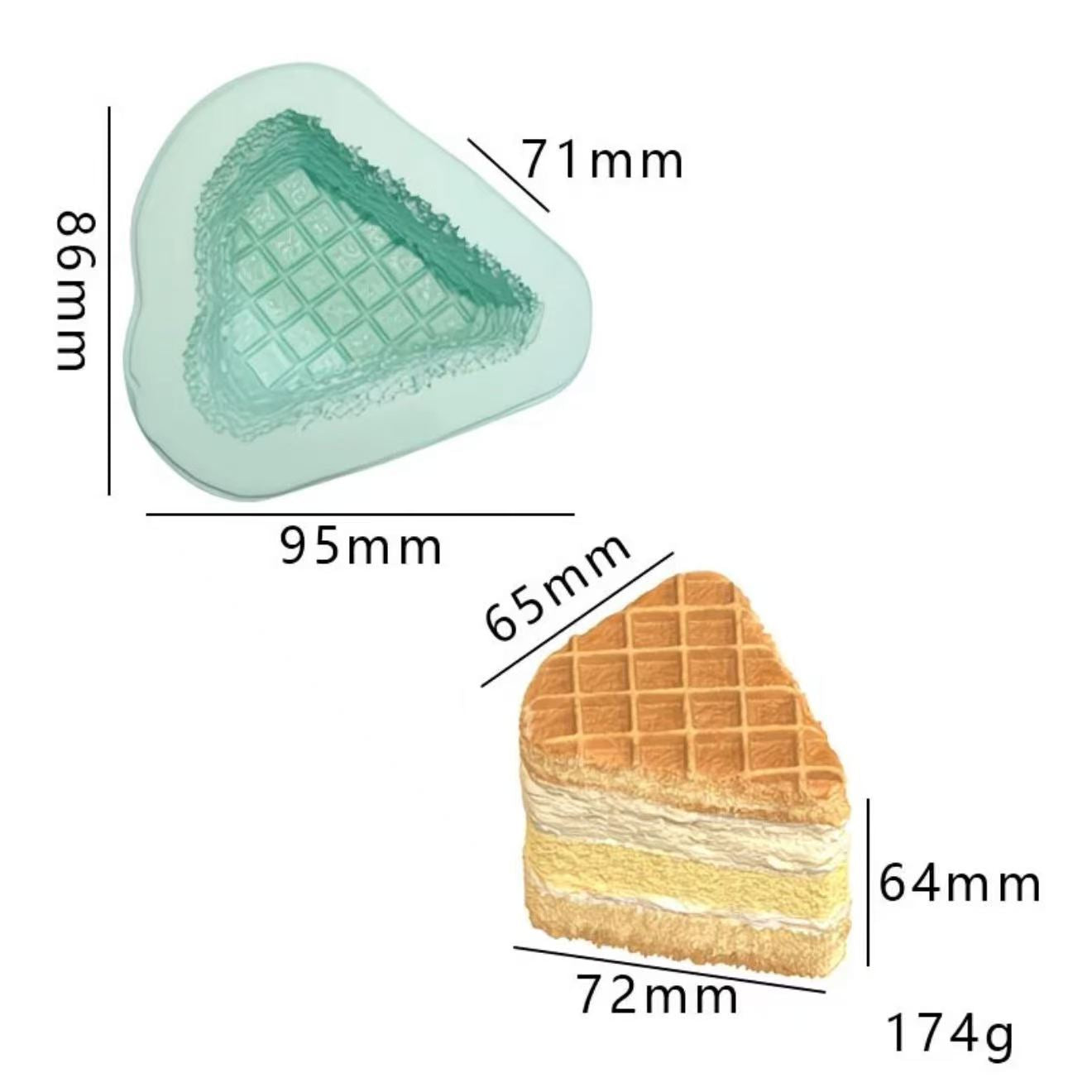 スクイ一ズ作成用型-三角チェックのスポンジケーキ