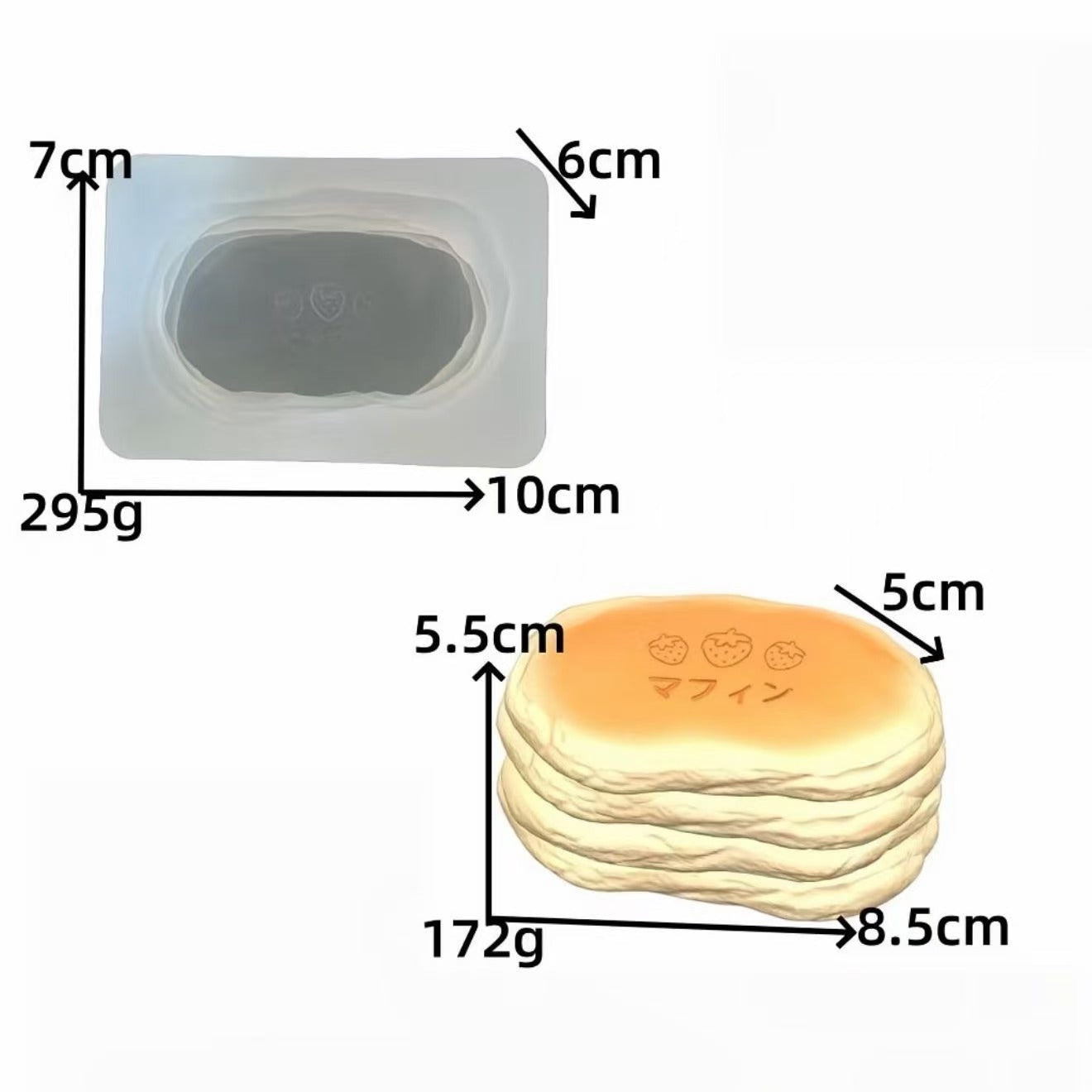 スクイ一ズ作成用型-いちご柄厚焼きホットケーキ