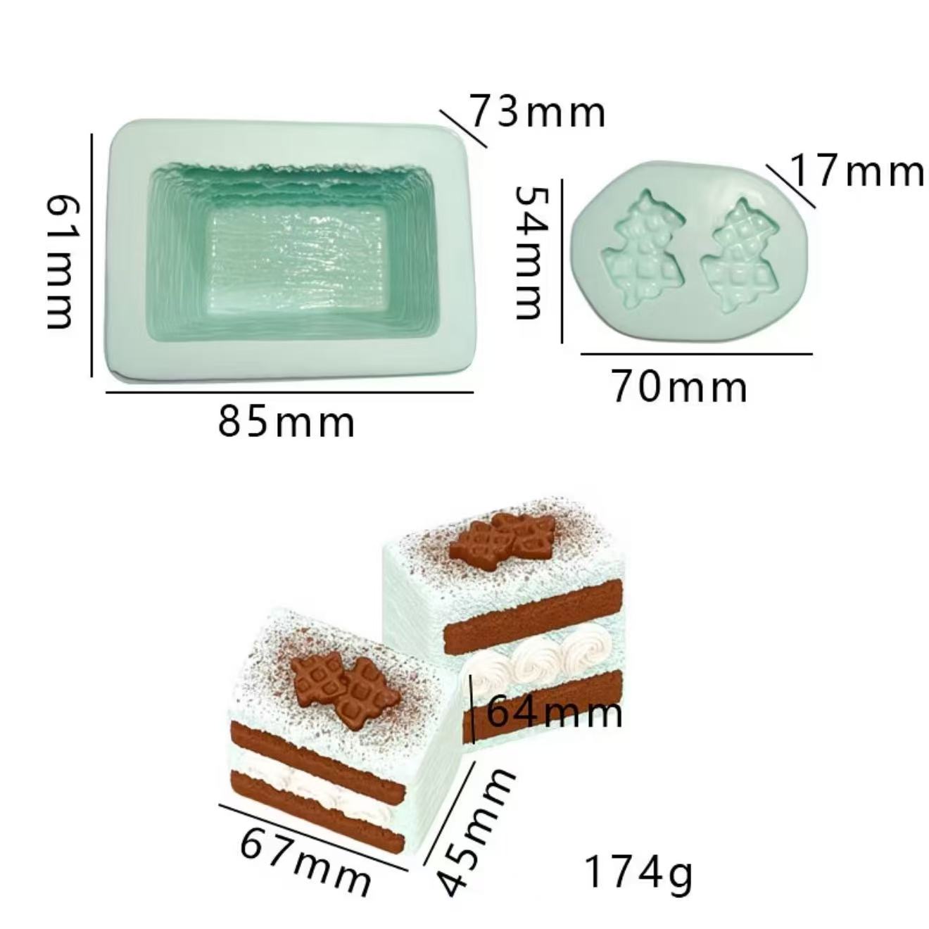 スクイ一ズ作成用型-ミントチョコクリームケーキ