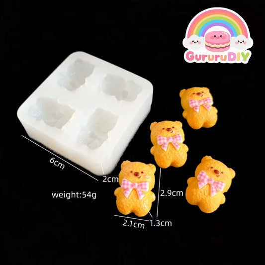 ミニスクイーズ作成用型-揚げパンネコくまクッキー