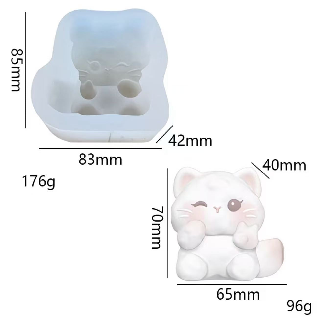 スクイ一ズ作成用型-ピースサインのねこ