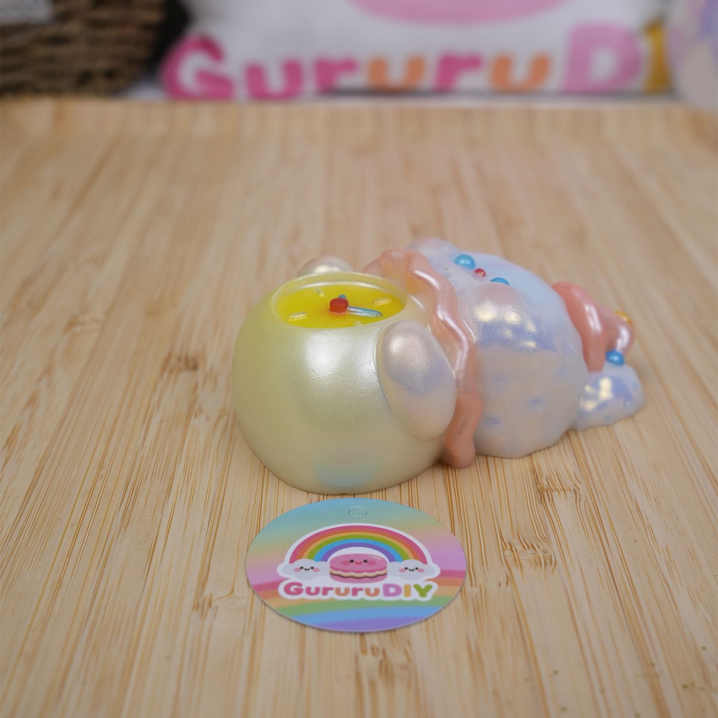 レジン完成品-うさぎ目覚まし