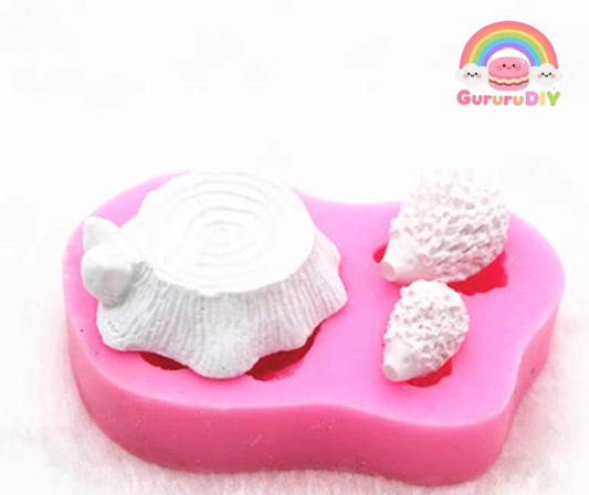 Resin Molds - Tree Stump and Hedgehog
