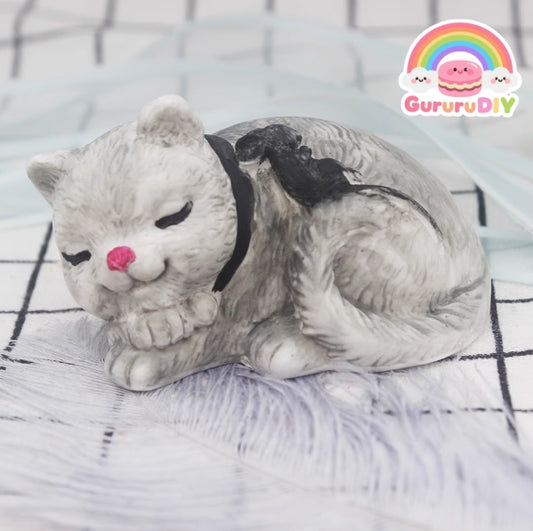 レジン作成用型- 眠っている猫とネズミ