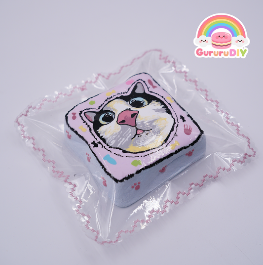 Squishy finished product - Hand-painted dog