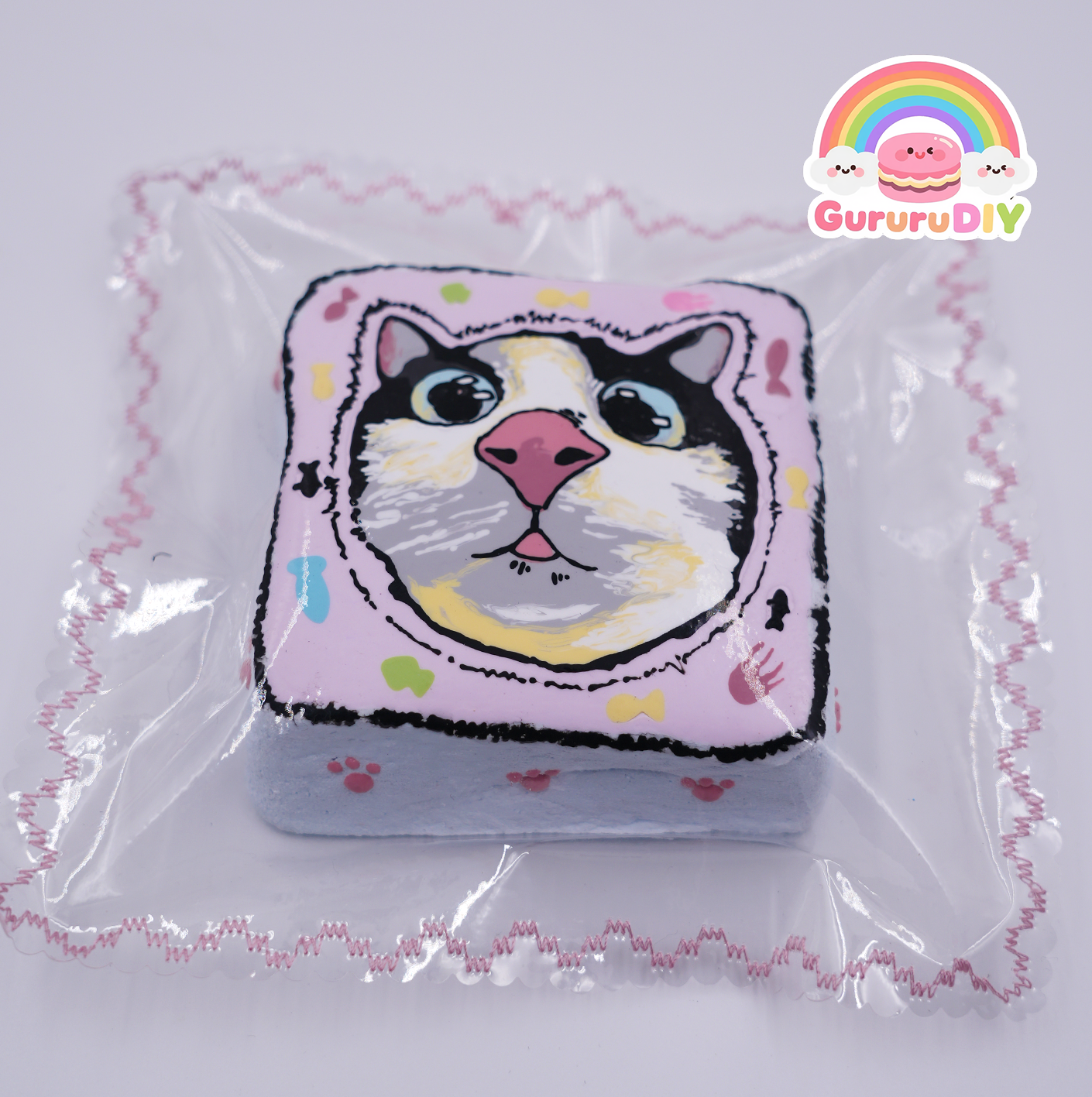 Squishy finished product - Hand-painted dog