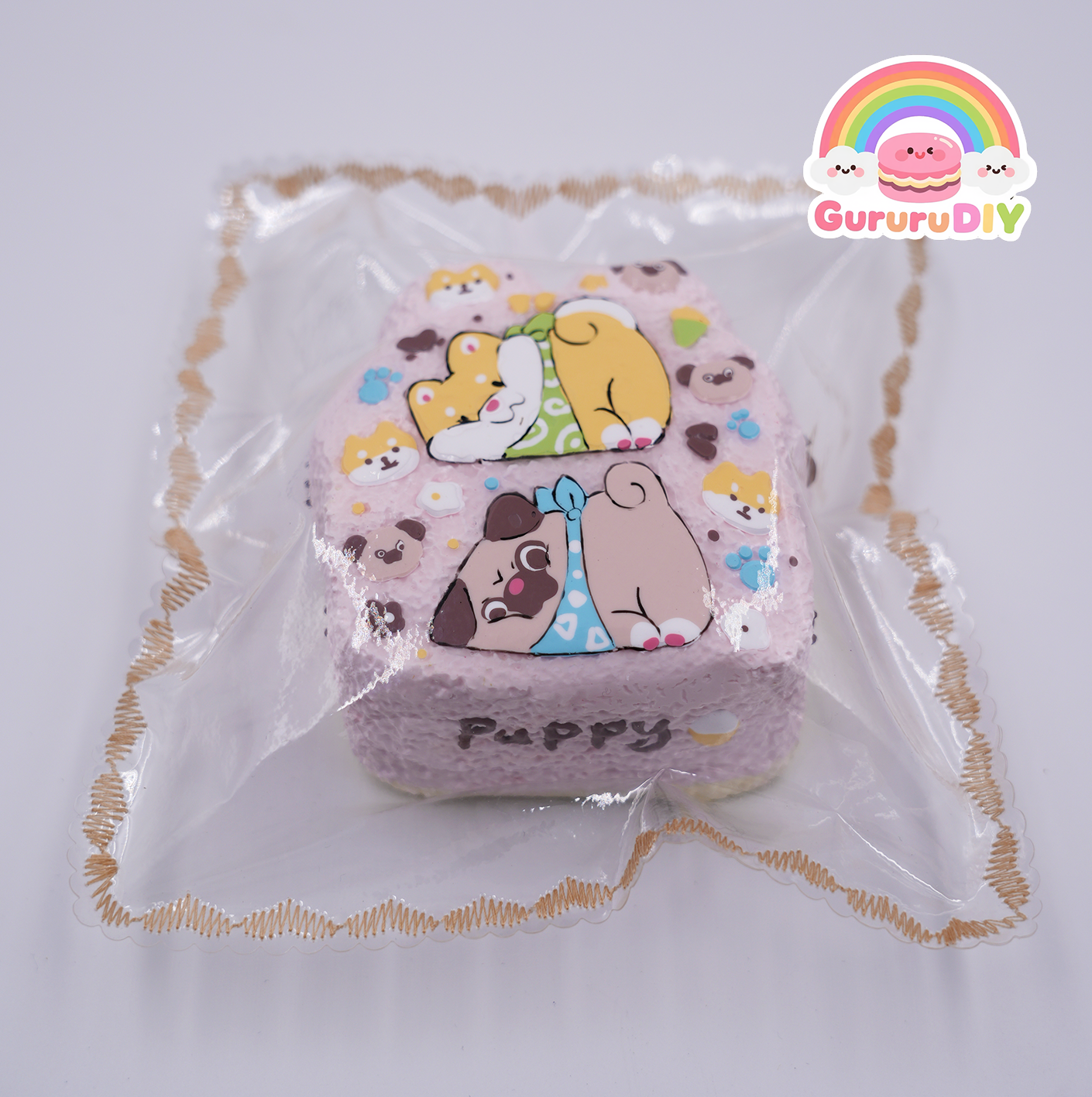 Squishy finished product - Hand-painted dog