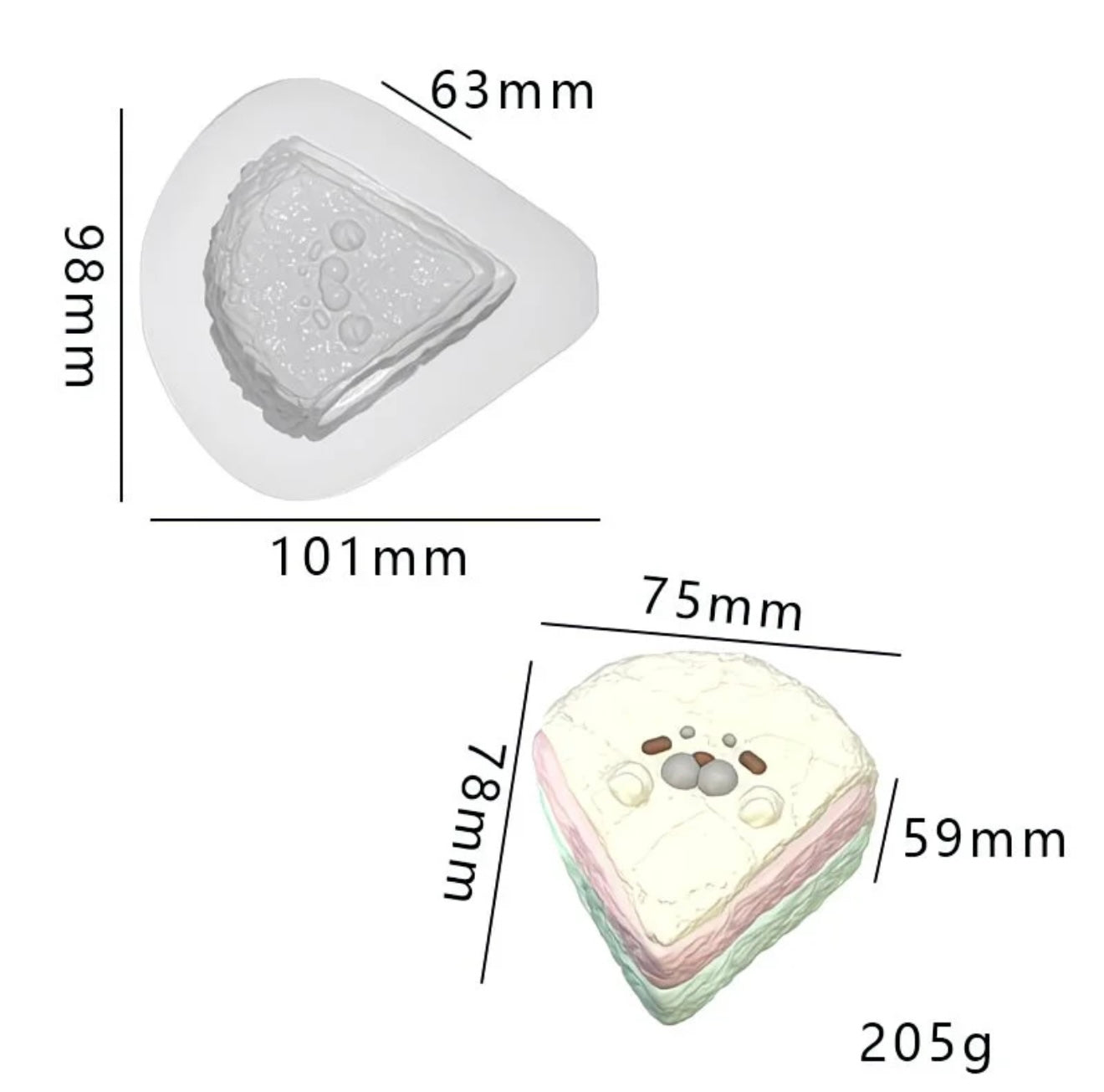 スクイ一ズ作成用型-あざらしカットケーキ