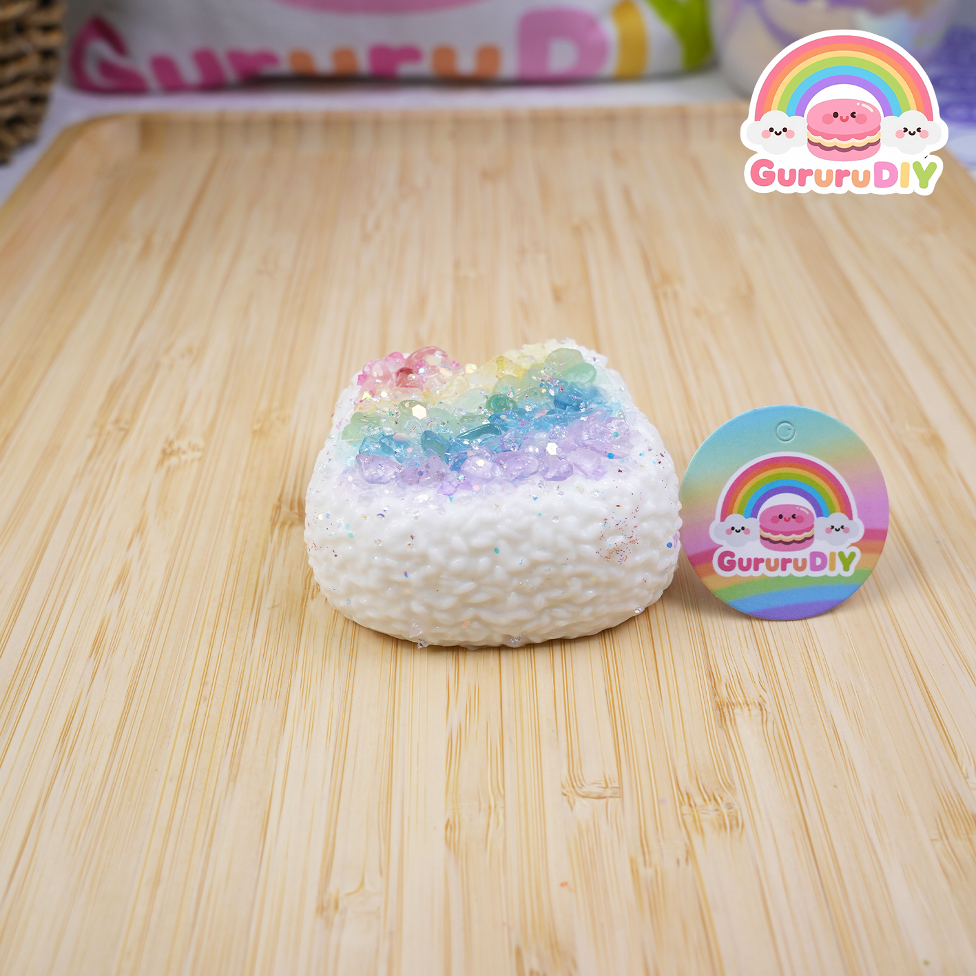 スクイ一ズ完成品-レインボ一天然石