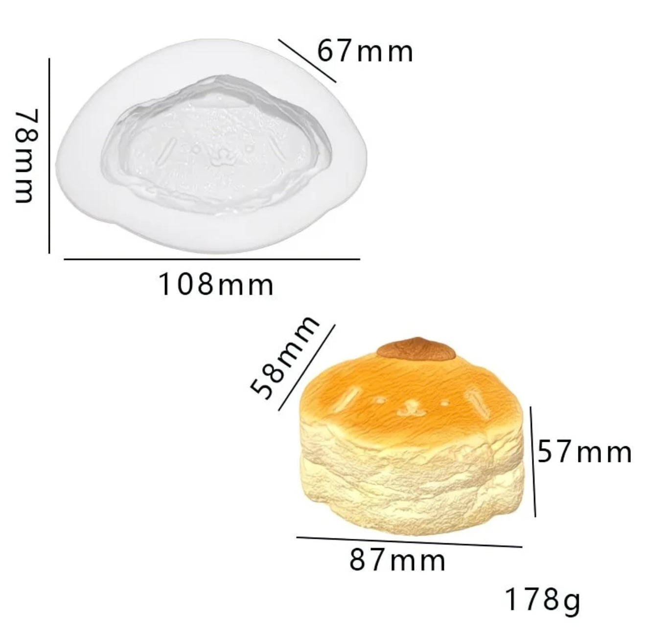 スクイ一ズ作成用型-ポムポムプリンのスコーン