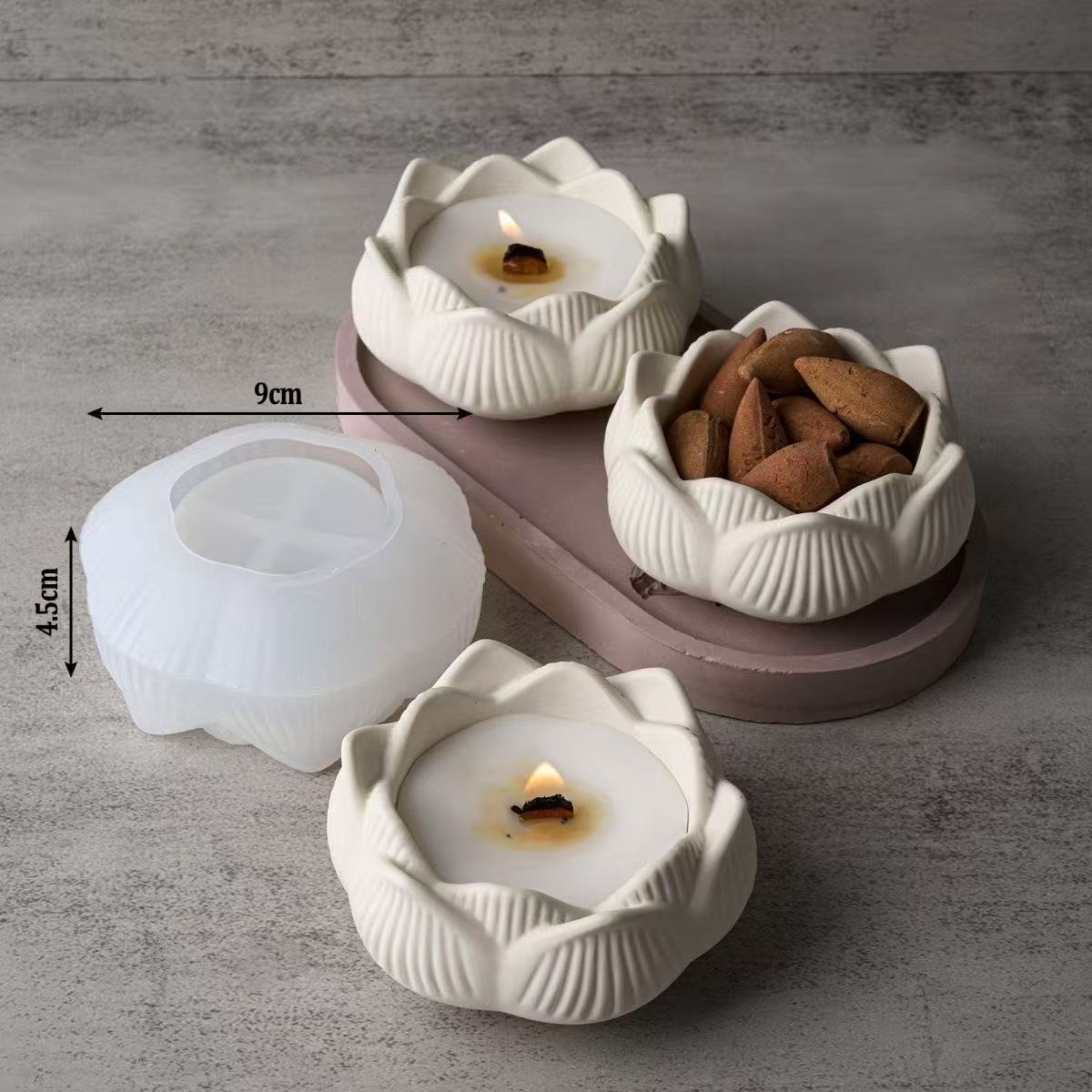 レジン作成用型-蓮のアロマキャンドル型