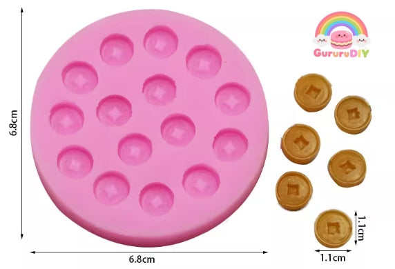 Resin making mold Mini copper coin - Mini Genpo