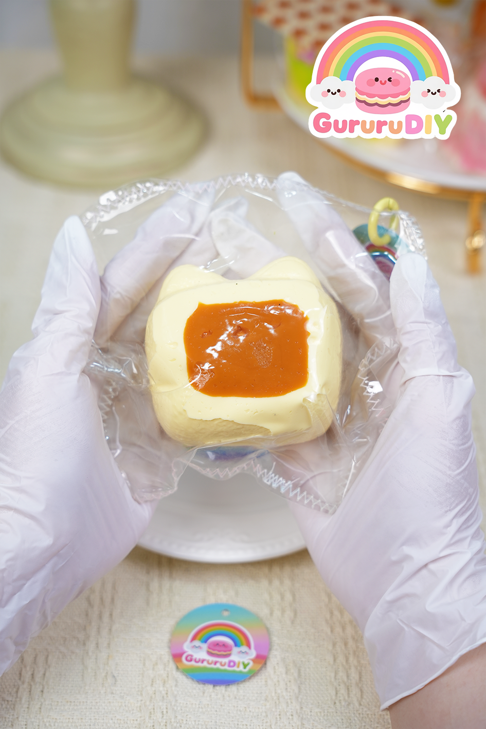 スクイ一ズ完成品-キャラメルキャットデザ一ト