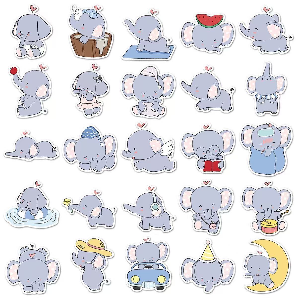 スクイ一ズデコレ一ション-かわいいゾウさん*50