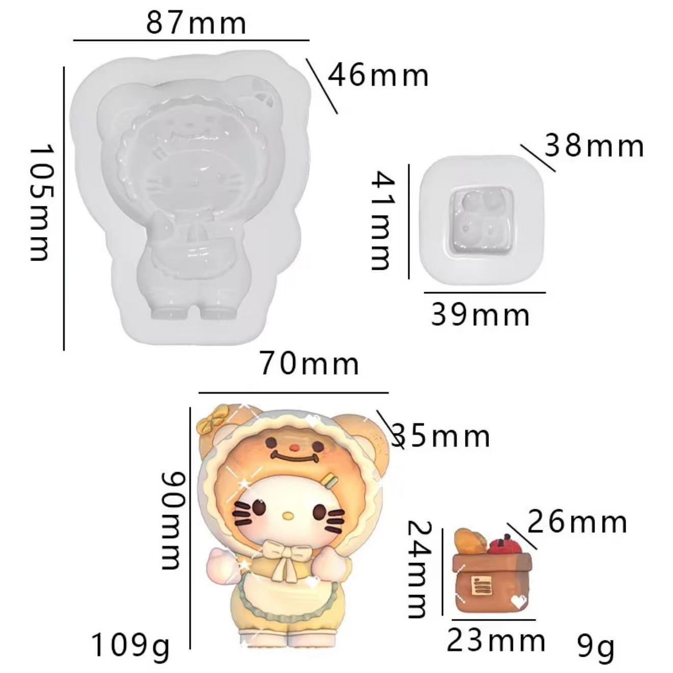 スクイ一ズ作成用型-バターくまキティ