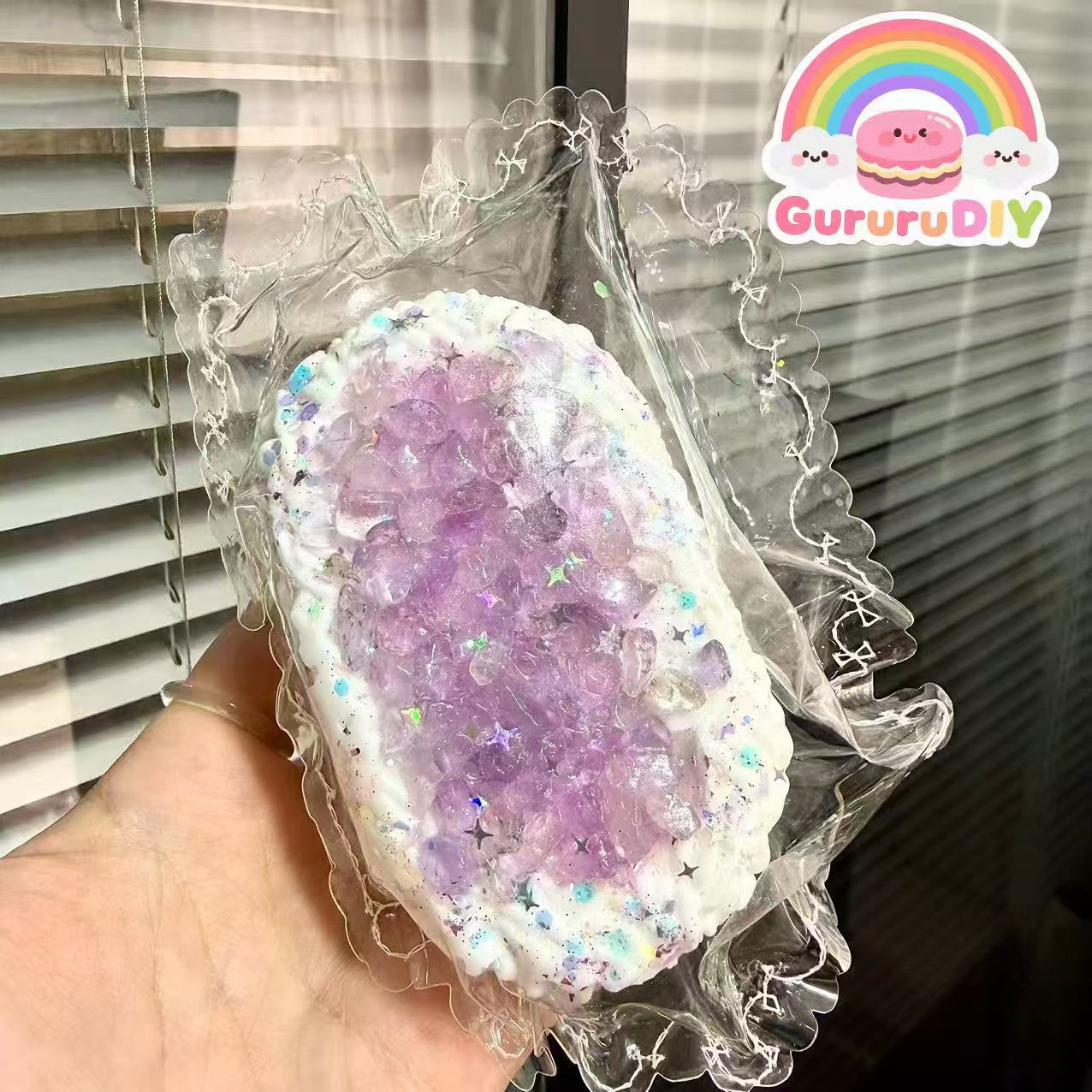 スクイ一ズ完成品-パープル天然石