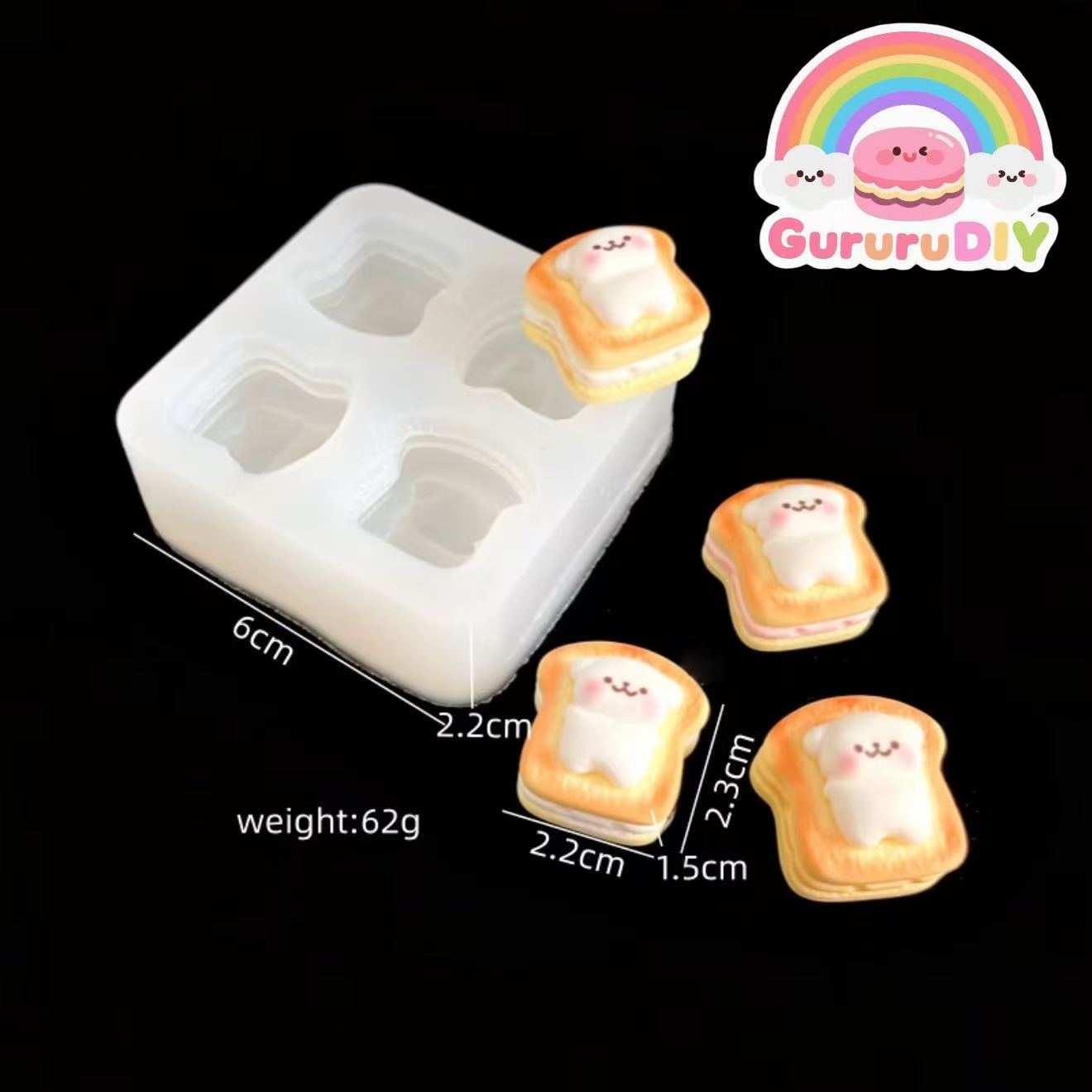 ミニスクイーズ作成用型-揚げパンネコくまクッキー