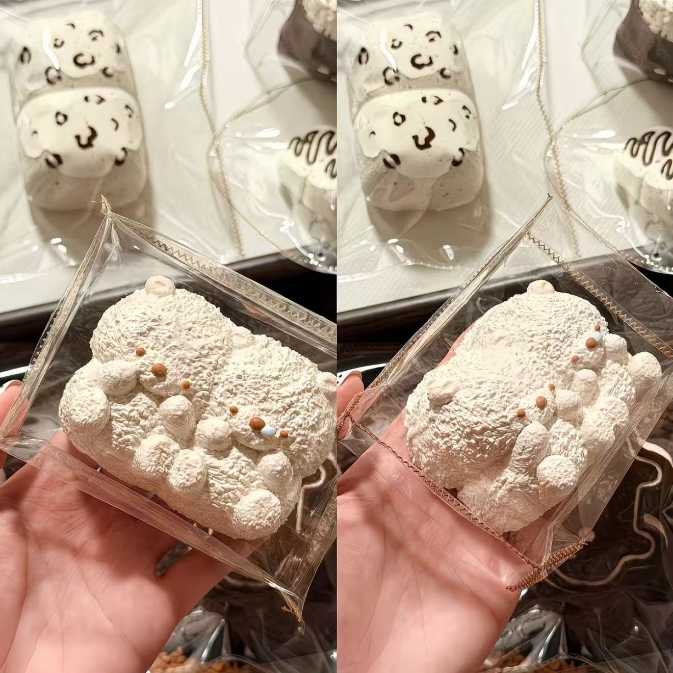 スクイ一ズ作成用型-二連照れくまちゃん