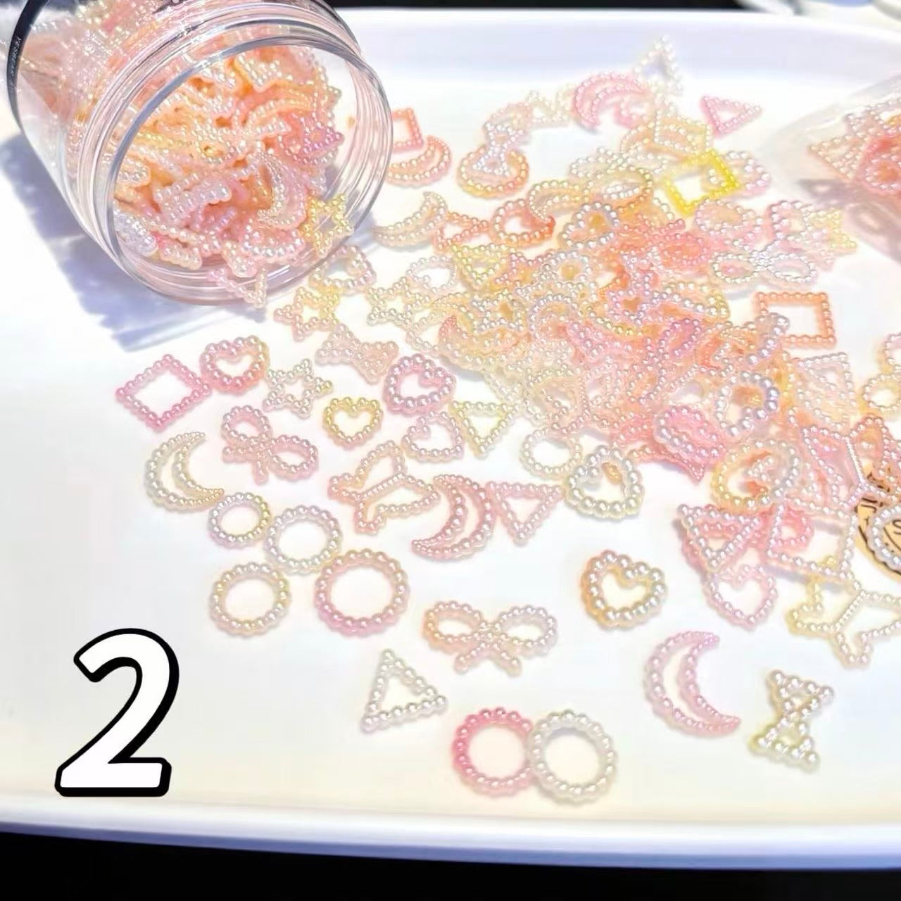スクイーズ-2色グラデーション透かしリボン飾り（10g）
