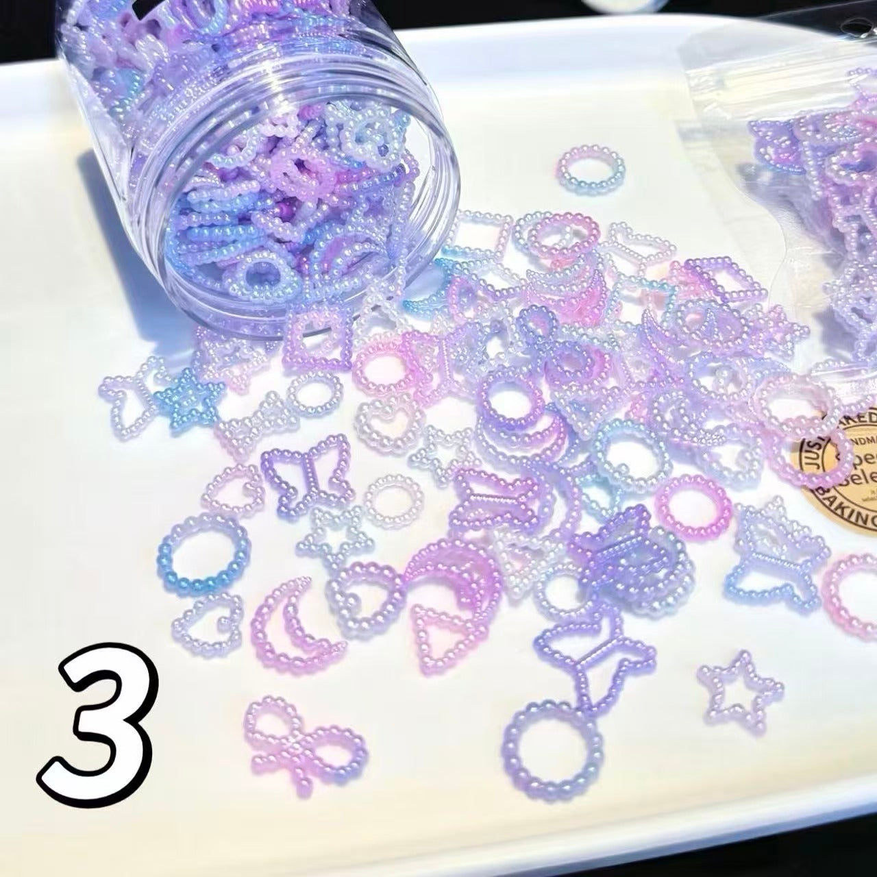 スクイーズ-2色グラデーション透かしリボン飾り（10g）