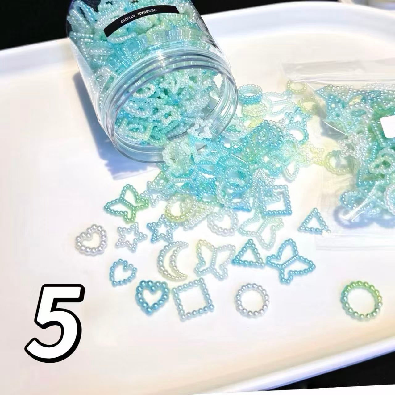 スクイーズ-2色グラデーション透かしリボン飾り（10g）