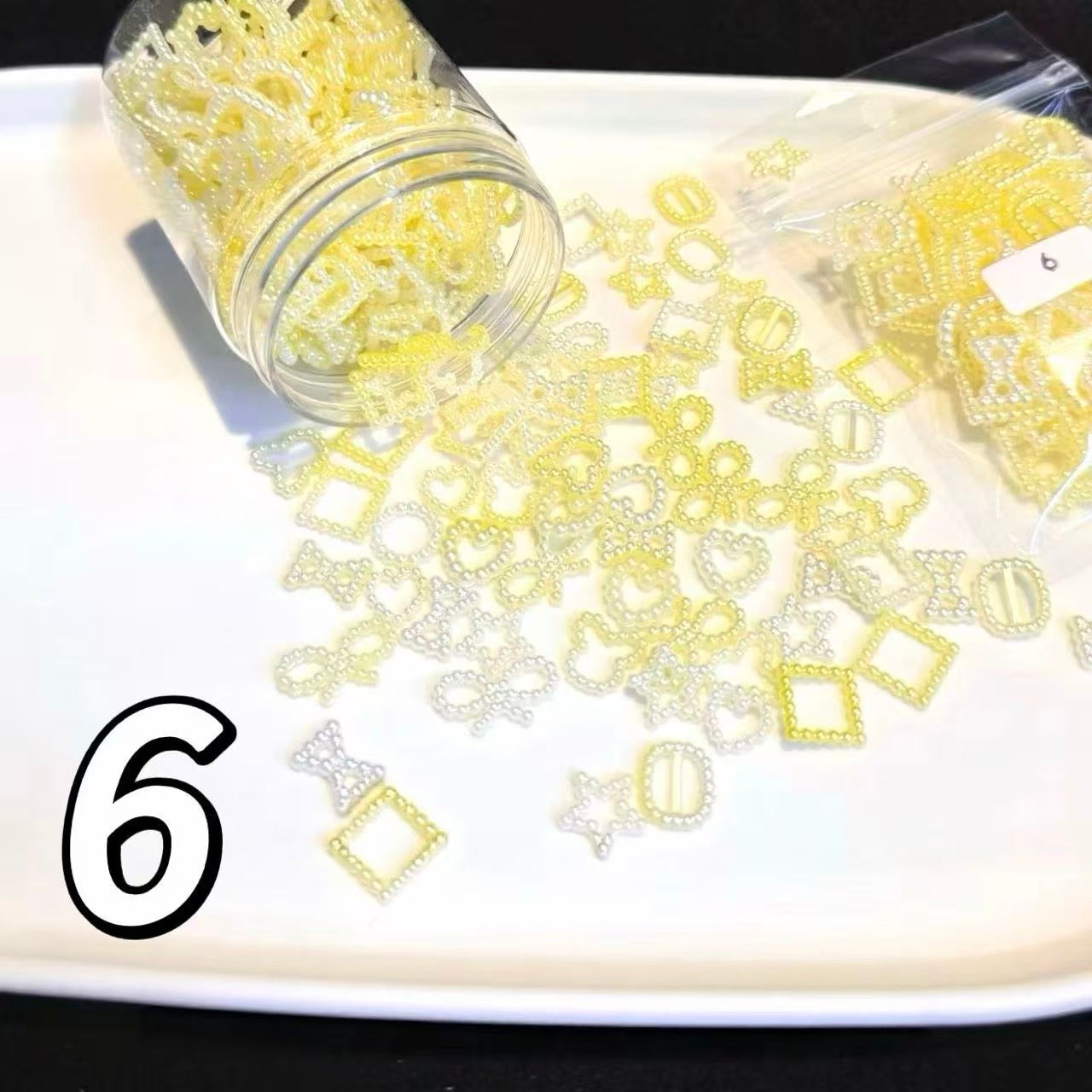 スクイーズ-2色グラデーション透かしリボン飾り（10g）
