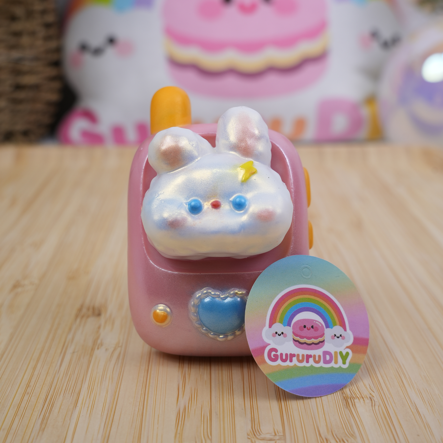 レジン完成品-うさぎスマホ