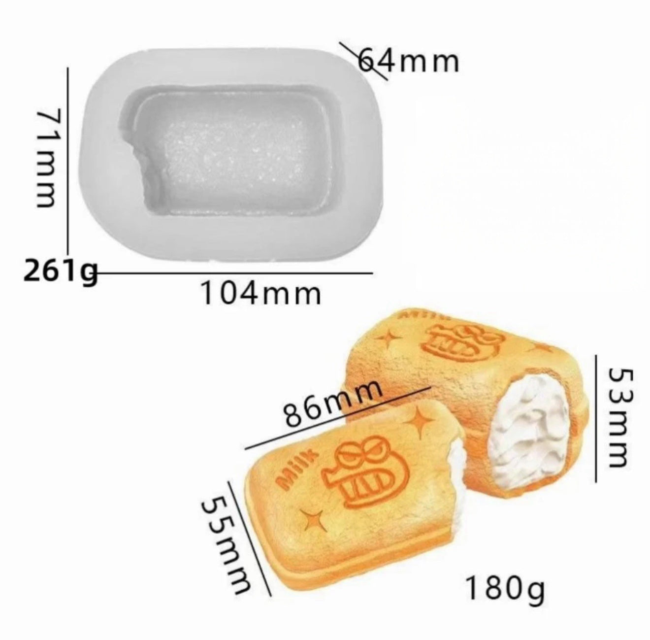 Squishy mold - Crocodile Mountain pocket cream bun